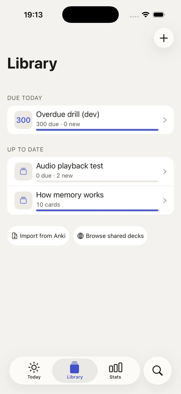 MemSpark: library and audio, light appearance